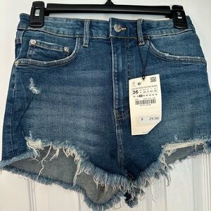 Zara Dark Blue Jean Shorts